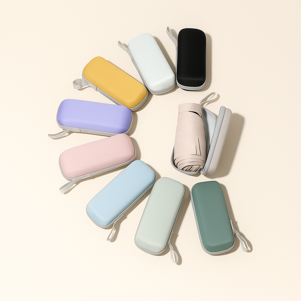 Niebieska Mirassol – kompaktowa parasolka na deszcz i słońce