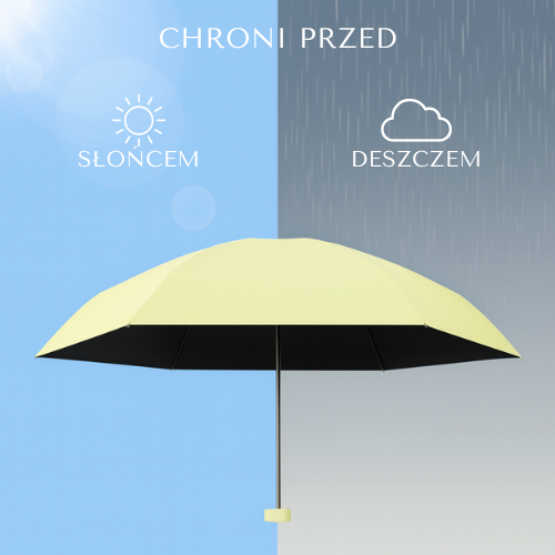 Niebieska Mirassol – kompaktowa parasolka na deszcz i słońce